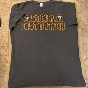 Social Distortion T-Shirt Men's Size Large Gray Graphic Tee